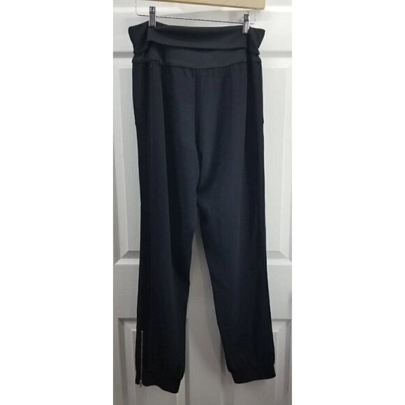 Aritzia Wilfred High Waisted Ankle Zip Jogger Pants Black Size M - Picture 2 of 10